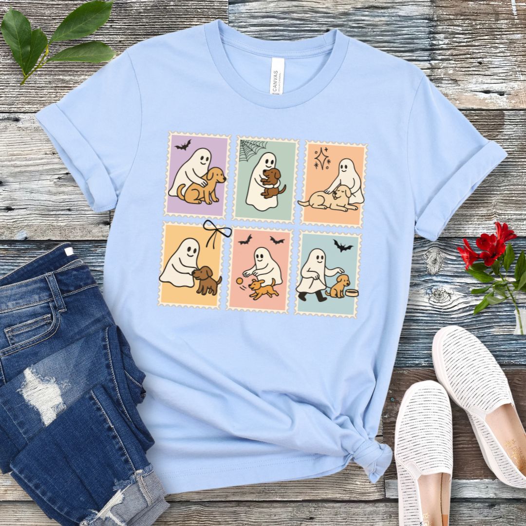 Ghosts with Dogs Halloween T-Shirt