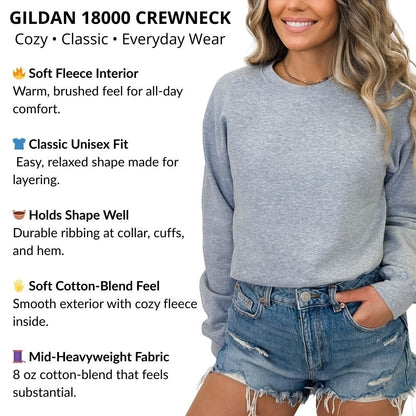 Gildan 1800 sweatshirt features